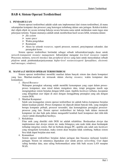 BAB 4. Sistem Operasi Terdistribusi