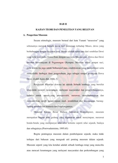Institutional Repository | Satya Wacana Christian University: Museum  Palagan Ambarawa Sebagai Sumber Belajar Pembelajaran Sejarah di Sekolah  Menengah Atas T1 152009016 BAB II