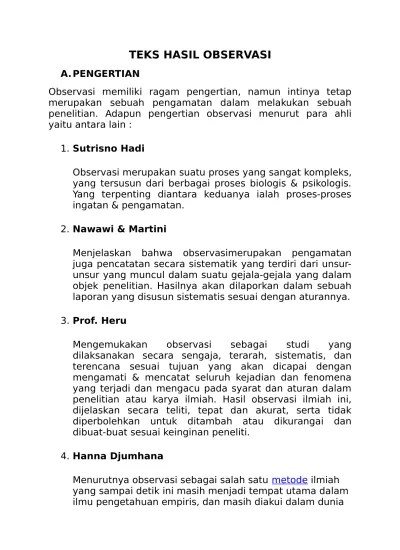 Contoh laporan asesman psikologi klinis. Bahan Ajar Teks Hasil Observasi