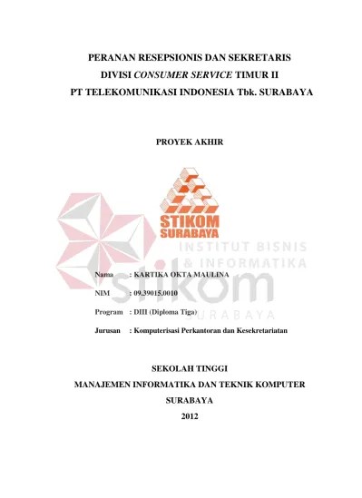 LAPORAN AKHIR KEGIATAN GELADI PT.TELEKOMUNIKASI INDONESIA WITEL YOGYAKARTA  DIVISI CONSUMER SERVICE