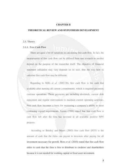 A cash flow statement summarizes the amount of cash and cash equivalents entering and leaving a company. Theoretical Framework And The Hypothesis The Impact Of Managerial Ability Towards Firm Market Value