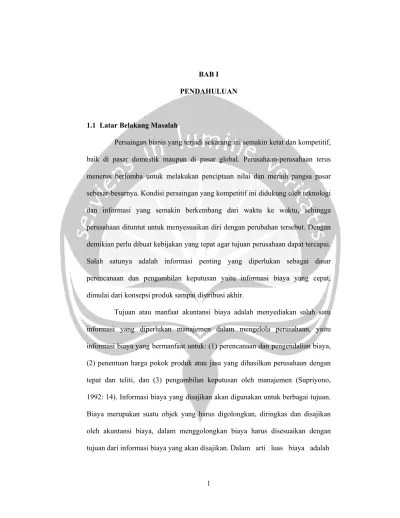 PENDAHULUAN PEMBEBANAN BOP DENGAN TARIF DEPARTEMEN PADA PT. NAGA SEMUT  KEBUMEN.