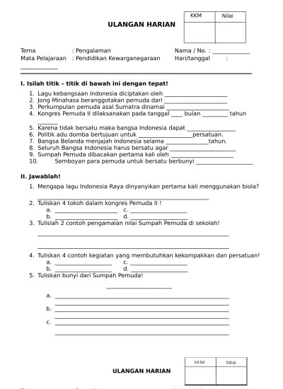 Kumpulan Soal - Kelas 3 | INFORMASI PENDIDIKAN 03. Pengalaman