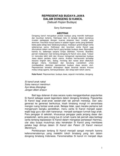 Top PDF REPRESENTASI BUDAYA JAWA DALAM DONGENG SI KANCIL - 123dok.com