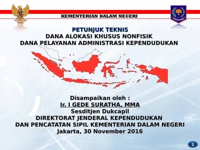 Bahan Juknis DAK Sesditjen Dukcapil Kemendagri