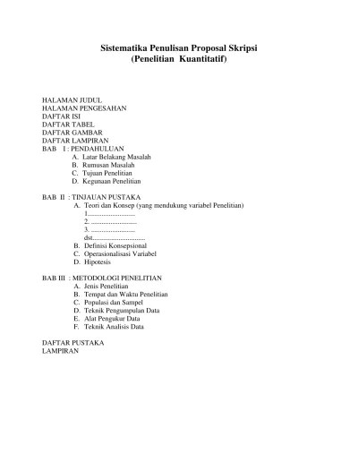 Pengumpulan data melalui wawancara dan dokumentasi. Top Pdf Sistematika Penulisan Proposal Skripsi 123dok Com