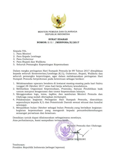Top PDF 20141008 HARI SUMPAH PEMUDA SAMBUTAN MENPORA - 123dok.com