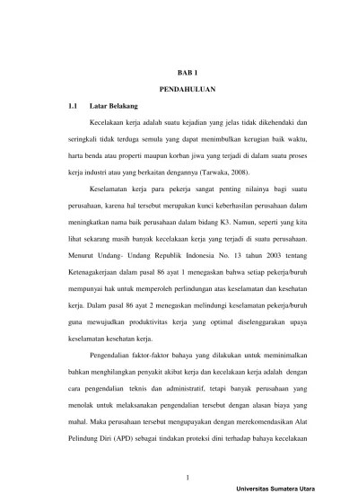 Top PDF HUBUNGAN ANTARA KEPATUHAN PENGGUNAAN APD DENGAN KEJADIAN KECELAKAAN  KERJA PADA PEKERJA BANGUNAN PT. ADHI KARYA TBK PROYEK RUMAH SAKIT  TELOGOREJO SEMARANG - 123dok.com