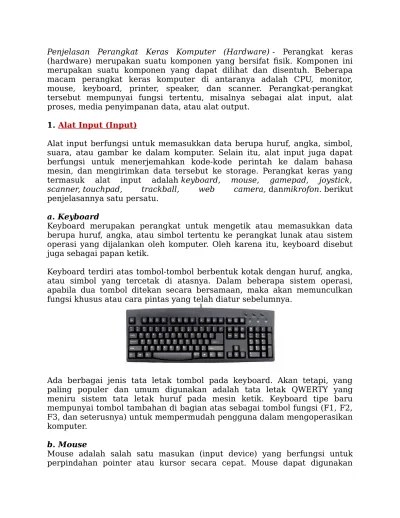 Penjelasan Perangkat Keras Komputer id
