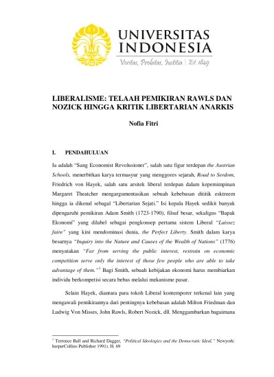 LIBERALISME TELAAH PEMIKIRAN RAWLS DAN N