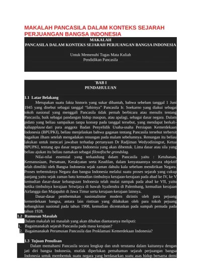 MAKALAH PANCASILA DALAM KONTEKS SEJARAH