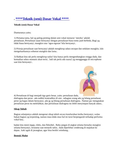 Teknik seni Dasar Vokal docx