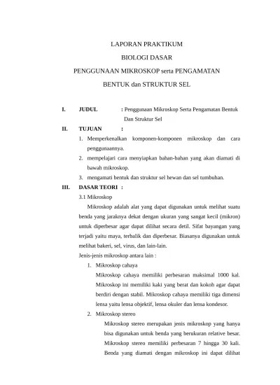 LAPORAN PRAKTIKUM BIOLOGI UMUM SEL HEWAN (1)