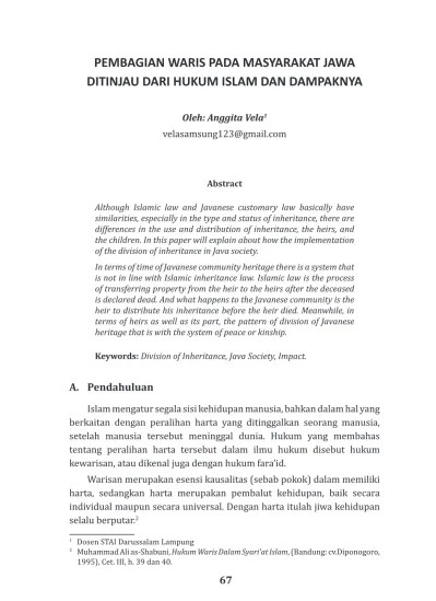 Hukum kewarisan menduduki peran penting dalam hukum islam. Top Pdf Pembagian Waris Pada Masyarakat Jawa Dit 123dok Com