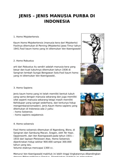 JENIS JENIS MANUSIA PURBA docx