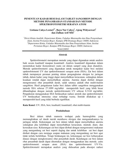 penentuan kadar besi dengan metode adisi