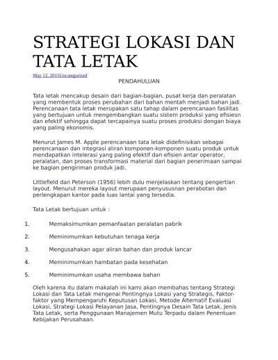 Top PDF STRATEGI LOKASI DAN TATA LETAK - 123dok.com