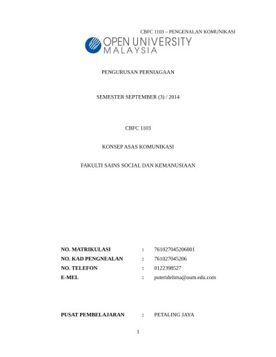 Konsep asas komunikasintentang konsep diri