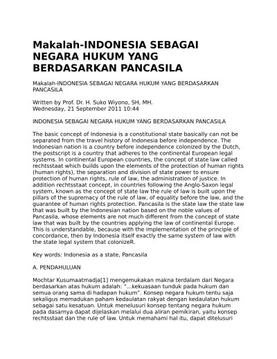 Makalah INDONESIA SEBAGAI NEGARA HUKUM Y