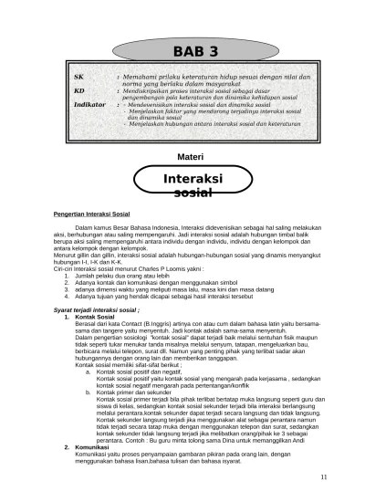 Materi Pengertian Interaksi Sosial siswa