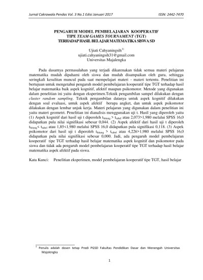 Model pembelajaran kooperatif tipe tgt(teams games tournaments),. Rpp Model Pembelajaran Kooperatif Tipe Team Games Tournament Tgt