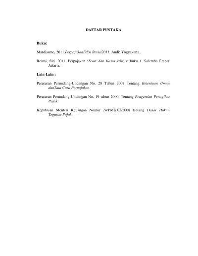 Reference Pelaksanaan Penagihan Tunggakan Pajak Terhadap Wajib Pajak Orang  Pribadi Di Kantor Pelayanan Pajak Pratama Medan Timur