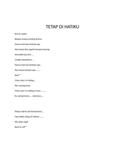 Top PDF Tetap Di Hatiku selembar daun karya - 123dok.com