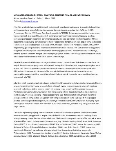 Mencari Babi Buta di Kebun Binatang Tent