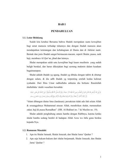 Taqdim penggabungan pelaksanaan dua salat dalam. Dasar Hukum Tentang Shalat Jamaah Jenaza