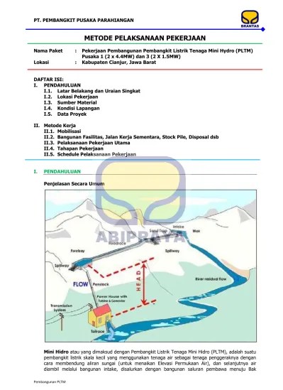 Metode Pelaksanaan Kerja Konstruksi PLTM