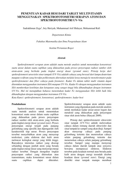 PENENTUAN KADAR BESI DARI TABLET MULTIVI