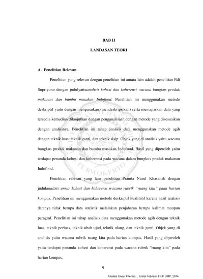 BAB II LANDASAN TEORI. makanan dan bumbu masakan Indofood. Penelitian ini menggunakan  metode