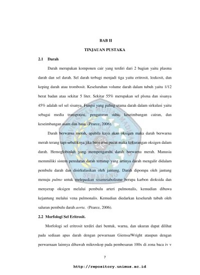 7 BAB II TINJAUAN PUSTAKA 2.1 Darah
