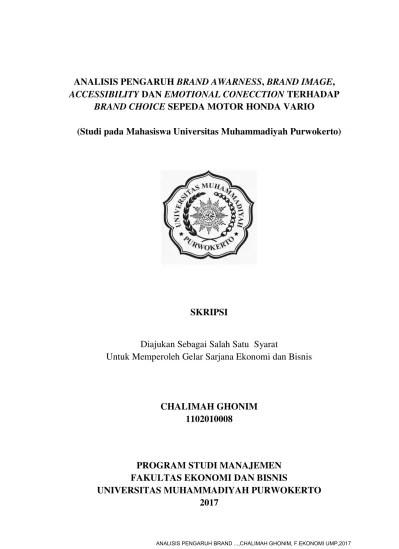 BAB II TINJAUAN PUSTAKA A. Pengertian Pemasaran - ANALISIS PENGARUH BRAND  AWARNESS , BRAND IMAGE , ACCESSIBILITY DAN EMOTIONAL CONECCTION TERHADAP  BRAND CHOICE SEPEDA MOTOR HONDA VARIO - repository perpustakaan