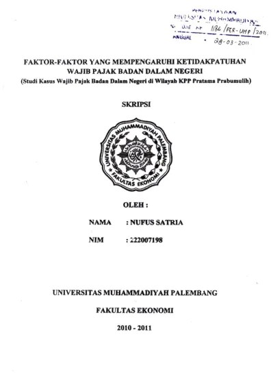 FAKTOR-FAKTOR YANG MEMPENGARUHI TINGKAT EFEKTIFITAS PENAGIHAN PAJAK AKTIF  DI KPP PRATAMA KLATEN.