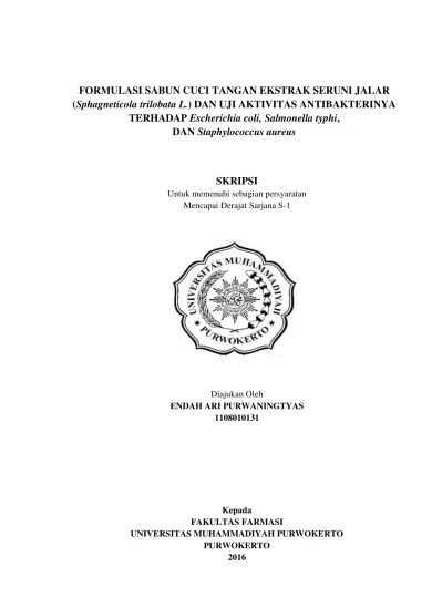 FORMULASI SABUN CUCI TANGAN EKSTRAK SERUNI JALAR