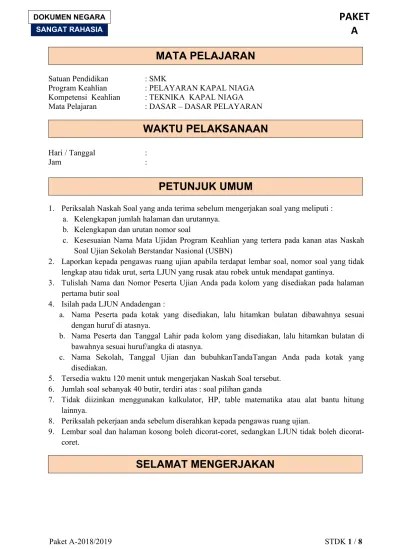 Segera disemprot dengan air laut bersih dan hindari kerusakan fisik karena . Soal Usbn 2020 Dasar Dasar Pelayaran
