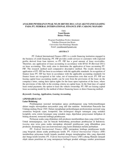 Top PDF Penerapan Akuntansi Piutang Leasing untuk Perencanaan dan  Pengendalian pada PT. Suzuki Finance Indonesia Cabang Manado - 123dok.com