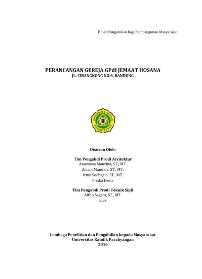 Batu penjuru pembangunan gereja anugerah jemaat syaloom. Proposal Renovasi Gereja 2014