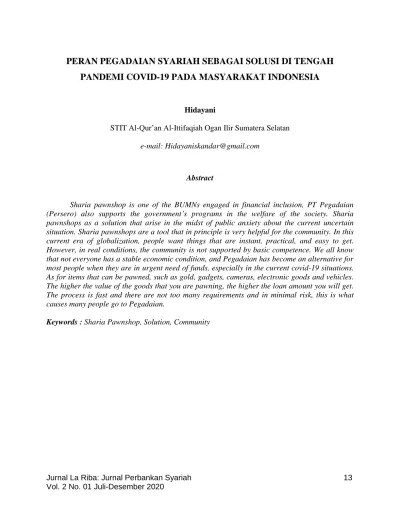 Top PDF Peran Pegadaian Syariah dalam Literasi Keuangan Syariah - 123dok.com