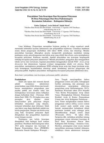 Penyuluhan Tata Kearsipan Dan Kecepatan Pelayanan Di Desa Pekarungan Dan  Desa Pademonegoro Kecamatan Sukodono – Kabupaten Sidoarjo