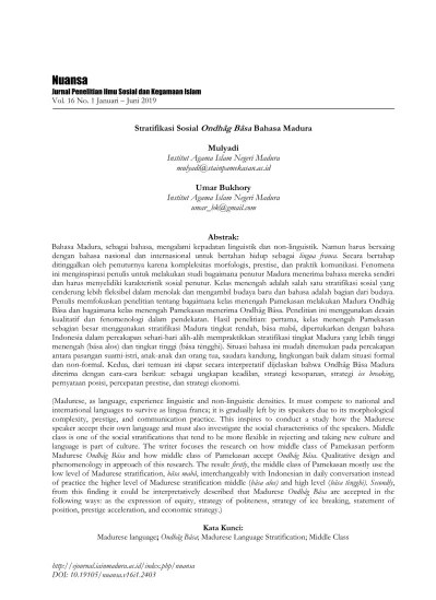 Tolong saya buatkan sambutan acara maulid nabi berbahasa madura.? Top Pdf Bahasa Madura Sebagai Bahasa Resmi Regional Sebuah Ikhtiar Alternatif Pemeliharaan Bahasa 123dok Com