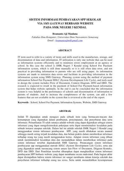 SISTEM INFORMASI PEMBAYARAN SPP SEKOLAH VIA SMS GATEWAY BERBASIS WEBSITE  PADA SMK NEGERI 3 KENDAL