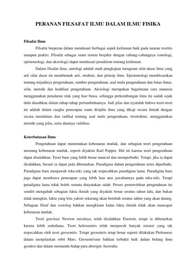 15/09/2016 · penerapan fisika dalam kehidupan manusia akan dijelaskan sebagai berikut. Peranan Fisika Dalam Kehidupan Manusia
