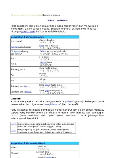 Belajar Bahasa Jepang