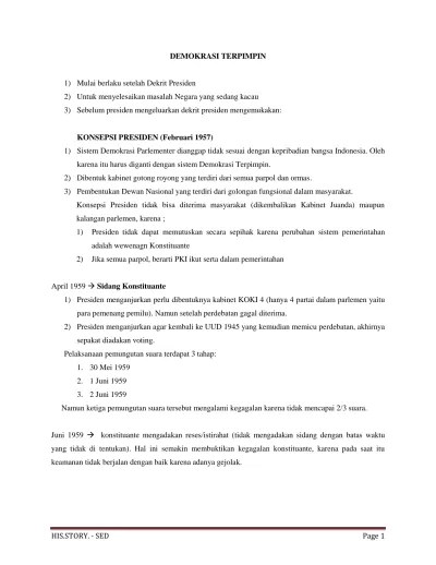 DEMOKRASI TERPIMPIN. HIS.STORY. - SED Page 1