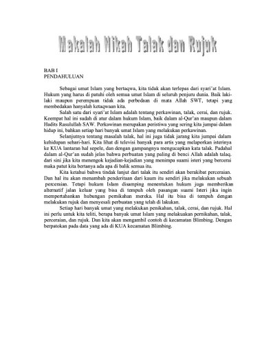 Nikah,Talak Dan Rujuk