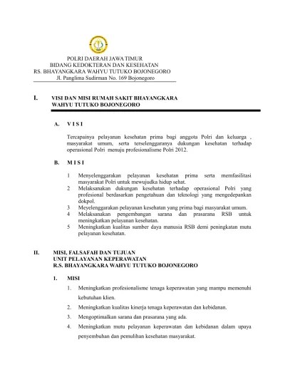 Isi Visi, Misi, Dan Tujuan Masing-masing Ruangan