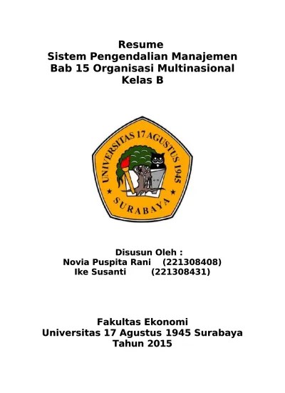 Penguuran kinerja, evaluasi, dan insentif. Top Pdf Sistem Pengendalian Manajemen Bab 15 123dok Com