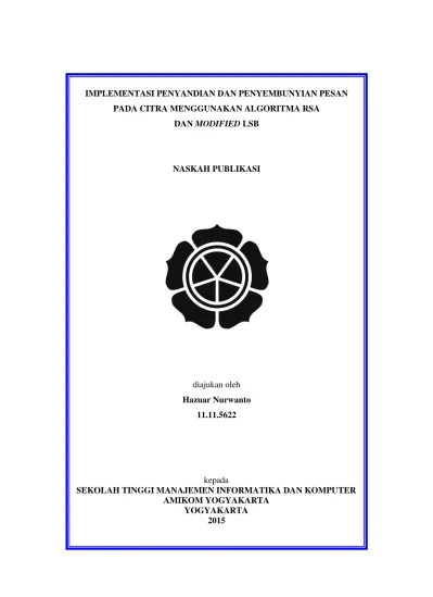 Institutional Repository | Satya Wacana Christian University: Penyembunyian  Pesan Terenkripsi pada Citra GIF Menggunakan Algoritma Gifshuffle
